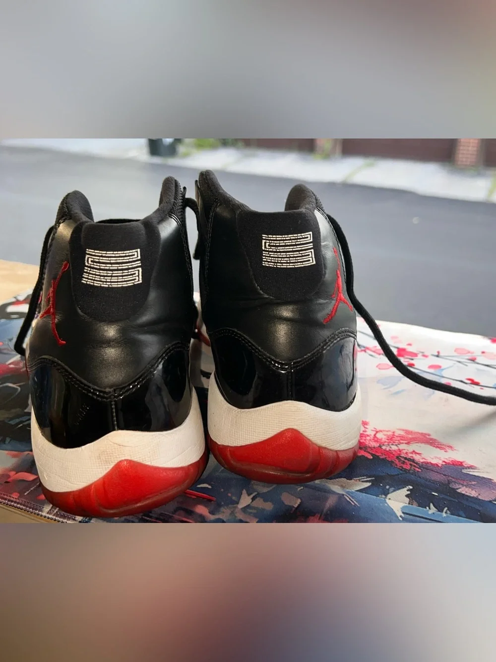 Jordan Black and Red Retro High-Top Sneakers